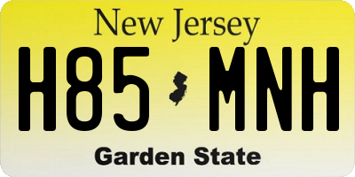 NJ license plate H85MNH
