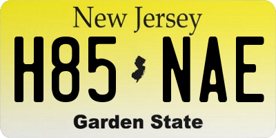 NJ license plate H85NAE