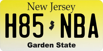 NJ license plate H85NBA