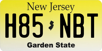 NJ license plate H85NBT