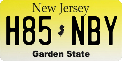 NJ license plate H85NBY