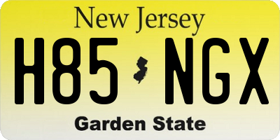 NJ license plate H85NGX