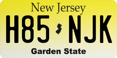 NJ license plate H85NJK