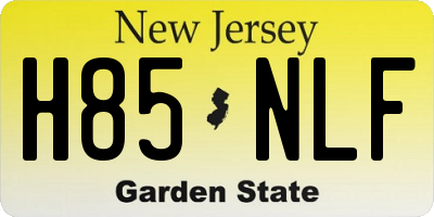 NJ license plate H85NLF