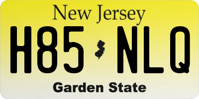 NJ license plate H85NLQ
