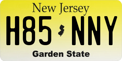 NJ license plate H85NNY