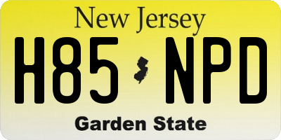 NJ license plate H85NPD