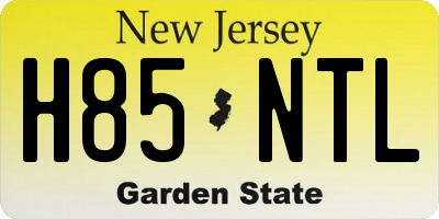 NJ license plate H85NTL