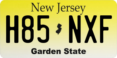 NJ license plate H85NXF