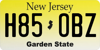 NJ license plate H85OBZ
