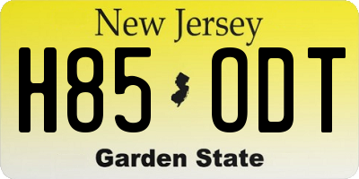 NJ license plate H85ODT