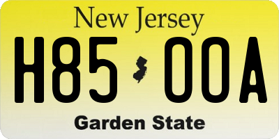 NJ license plate H85OOA
