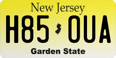 NJ license plate H85OUA