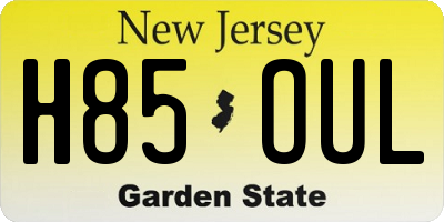 NJ license plate H85OUL