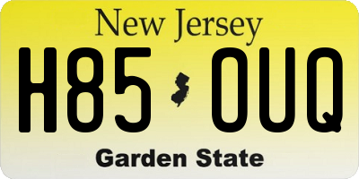 NJ license plate H85OUQ