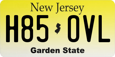 NJ license plate H85OVL