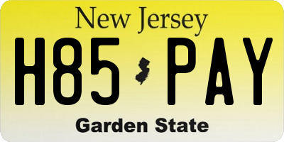 NJ license plate H85PAY