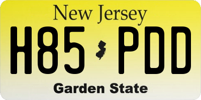 NJ license plate H85PDD