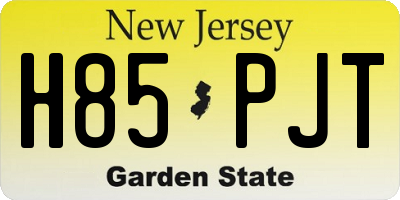 NJ license plate H85PJT
