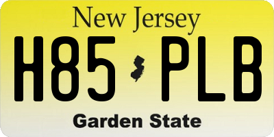 NJ license plate H85PLB