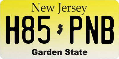NJ license plate H85PNB