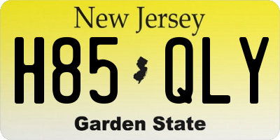 NJ license plate H85QLY