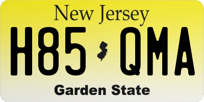 NJ license plate H85QMA