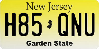 NJ license plate H85QNU
