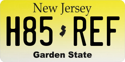 NJ license plate H85REF