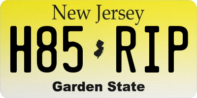NJ license plate H85RIP