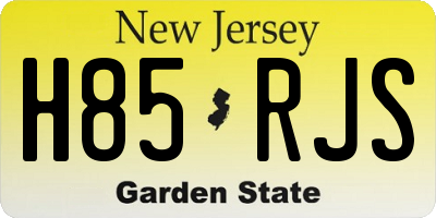 NJ license plate H85RJS