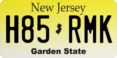 NJ license plate H85RMK