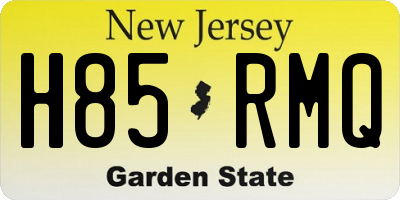 NJ license plate H85RMQ