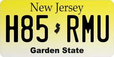 NJ license plate H85RMU