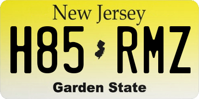 NJ license plate H85RMZ