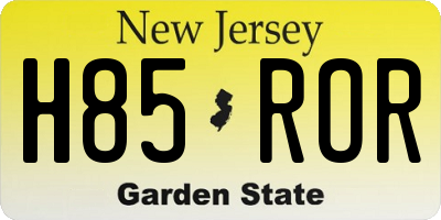 NJ license plate H85ROR