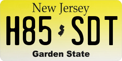NJ license plate H85SDT
