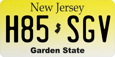 NJ license plate H85SGV