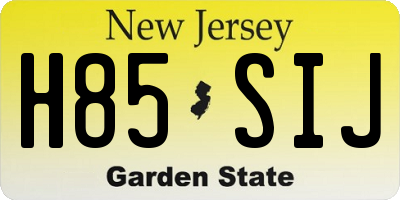 NJ license plate H85SIJ