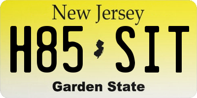 NJ license plate H85SIT