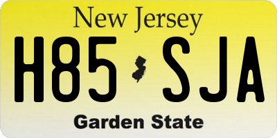 NJ license plate H85SJA