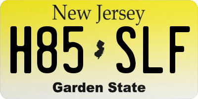 NJ license plate H85SLF