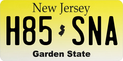 NJ license plate H85SNA