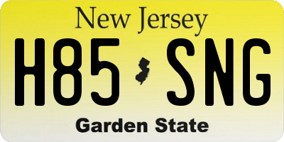 NJ license plate H85SNG