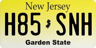 NJ license plate H85SNH