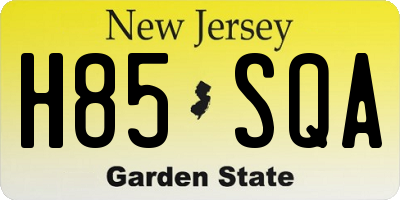 NJ license plate H85SQA
