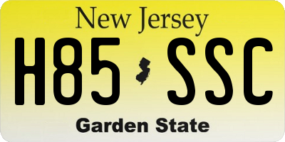 NJ license plate H85SSC