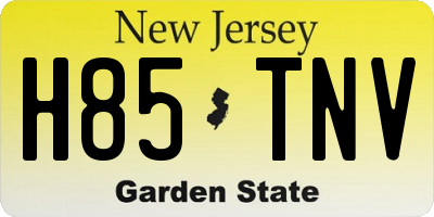 NJ license plate H85TNV