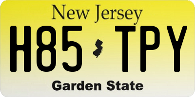 NJ license plate H85TPY