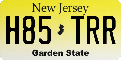 NJ license plate H85TRR